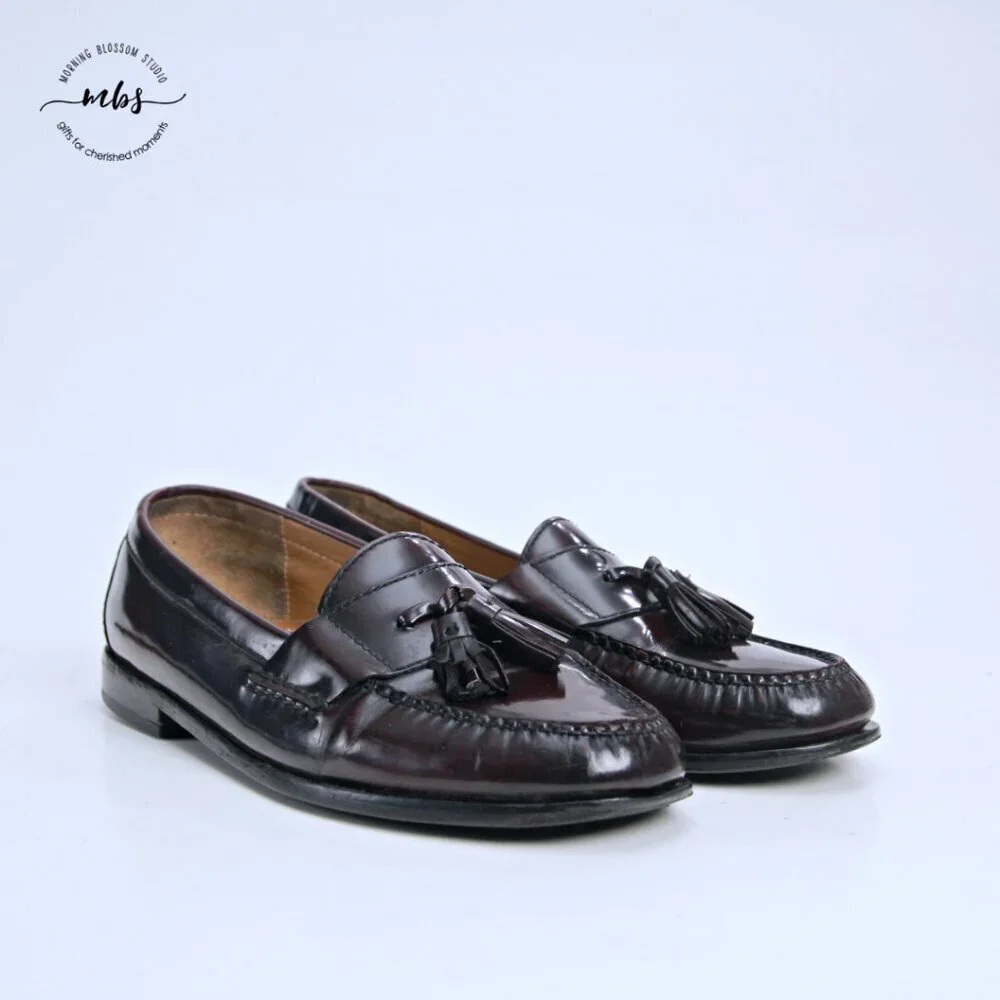 Cole Haan Pinch‎ Leather Tassel Loafer Burgundy Men 10